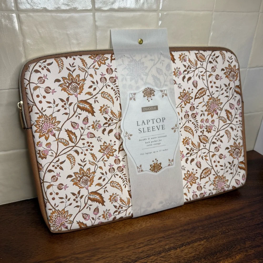 Envogue 15-inch Floral Pattern Durable Water-Resistant Laptop Sleeve